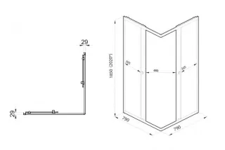 Душевой уголок Triton Вента Щ0000057861 80x80 см профиль хром стекло прозрачное